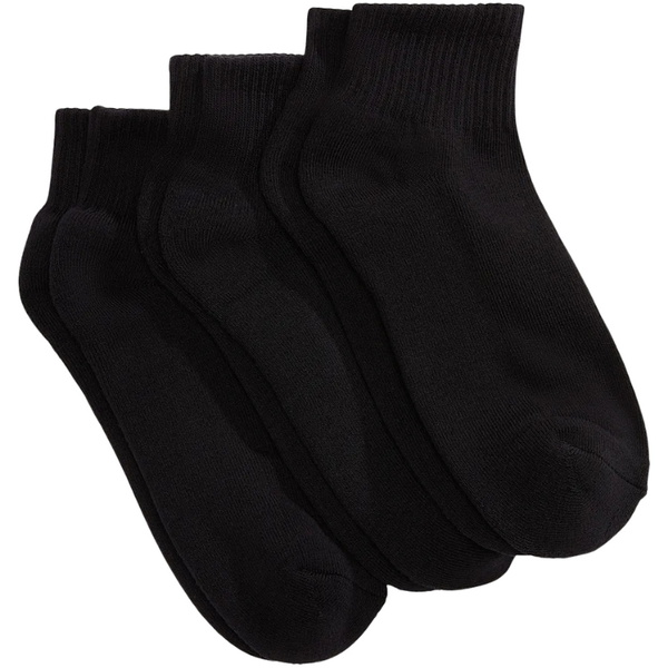 2026 Vans Classic Quarter Crew Socks - 3 Pairs VN000QBXBLK1 - Black